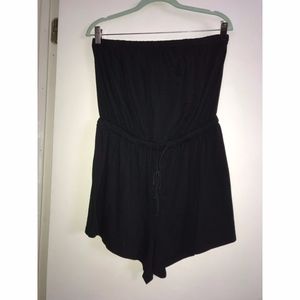 strapless black romper